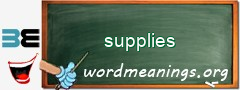 WordMeaning blackboard for supplies